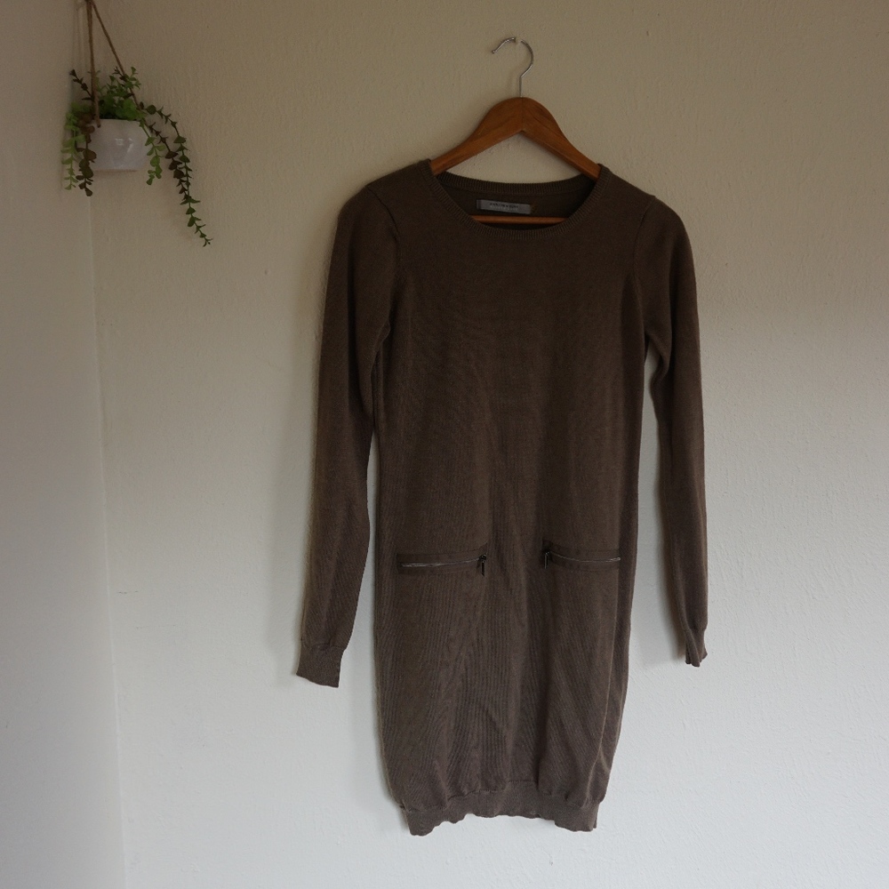 Marc New York Andrew Marc Long Sleeve Dress Brown